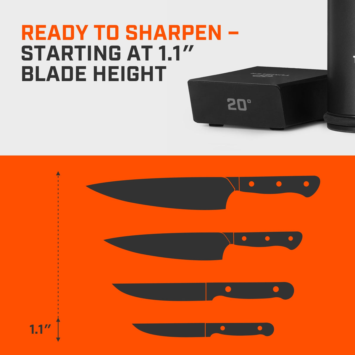 TUMBLER Pro Rolling Knife Sharpener™ - Knife Sharpening Made Easy - Ultimate Gift for Father's Day - Kit with Removable Disc System - 4-Layer Diamond Sharpening Disc & EdgeBoost Ceramic Disc (Black)