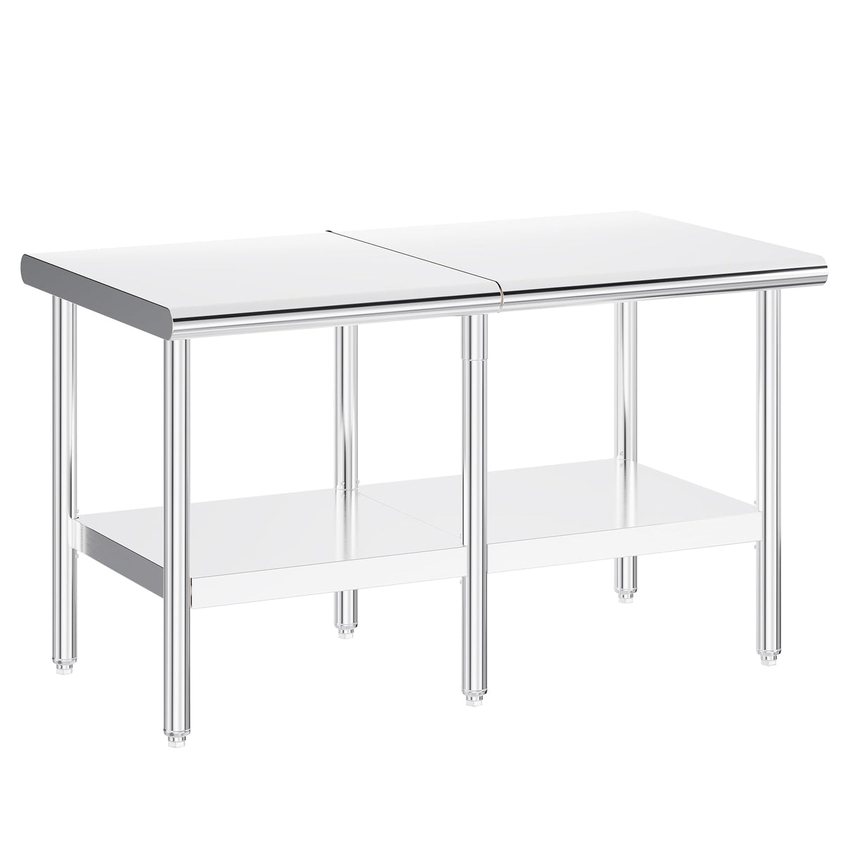 Albott 30x60 Inch Stainless Steel Work Table with Adjustable Undershelf, Heavy Duty Prep Table with Lower Shelf for Kitchen, Restaurant, Home and Commercial Use