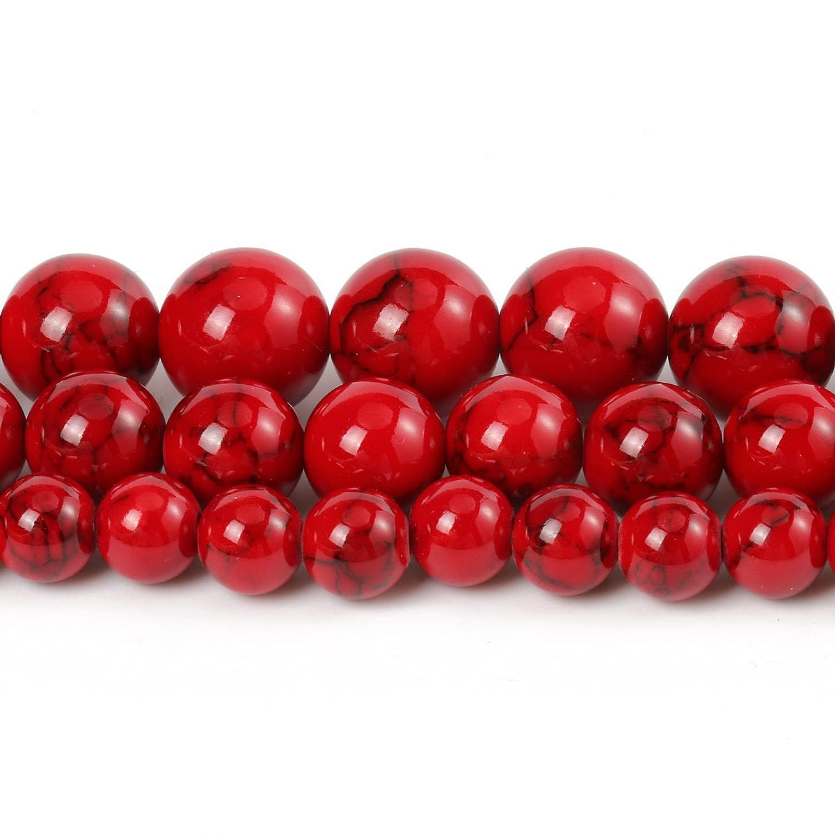 Beads for Bracelets Red Beads 6MM Beads Red Turquoise Bead Crystal Gemstone Beads for Bracelets, Natural Stone Beads for Jewelry Making About 60pcs