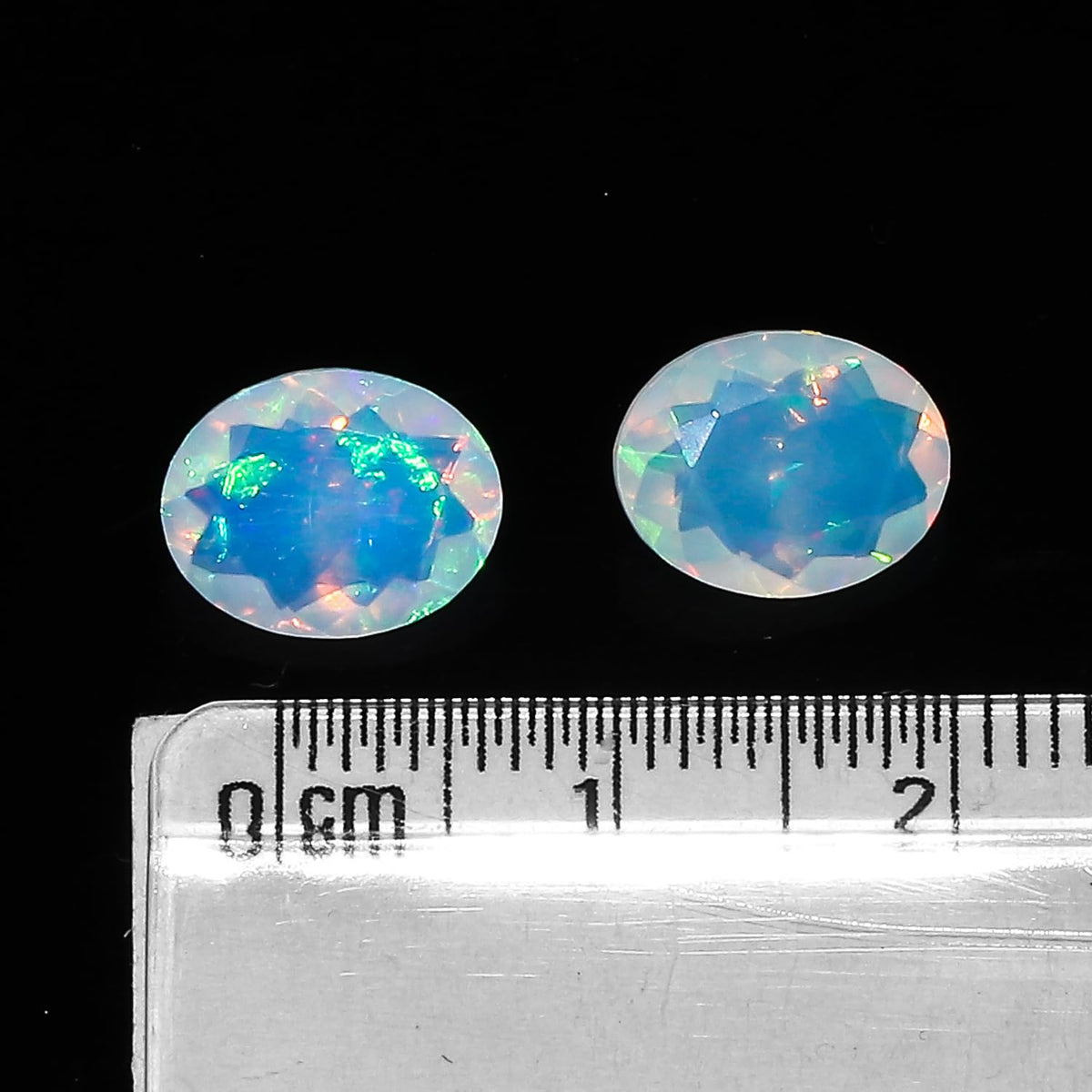 Yashee 2 Pcs,10x8 MM, Natural Ethiopian Opal Crystal,Brilliant Cut, Oval Shape, Jewelry Making Supply, Chakra Energy Healing Gemstone, Real Top Grade Crystal, Birthstone, Wholesale deal