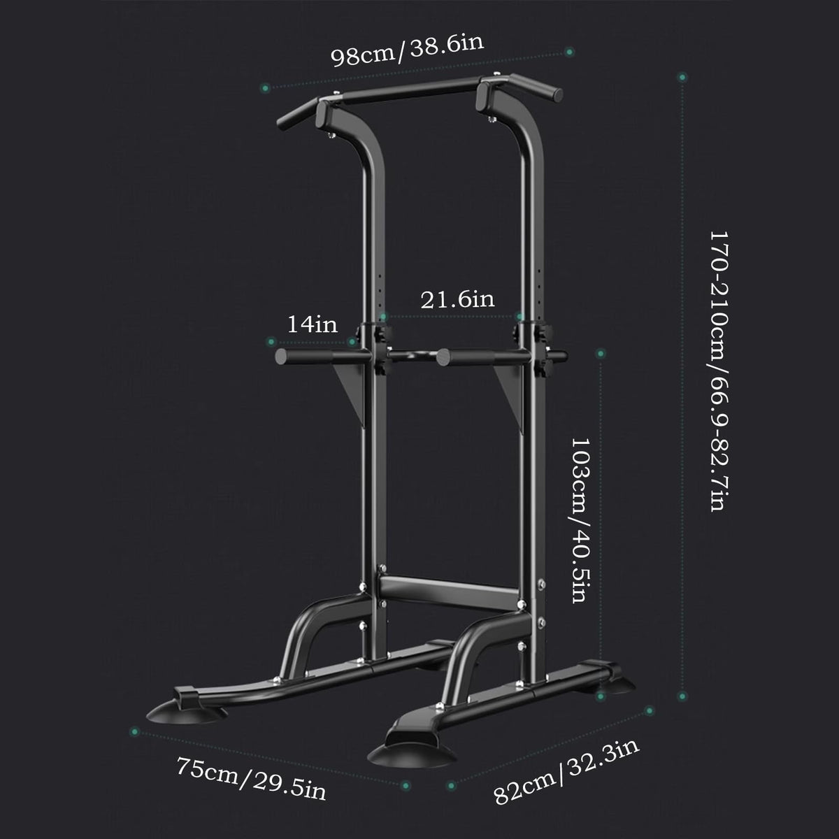 Power Tower Pull Up Bar Adjustable Dip Bar Workout Station Muscle Building For Home Gym Strength Training Equipment 1300lbs Weight Capacity