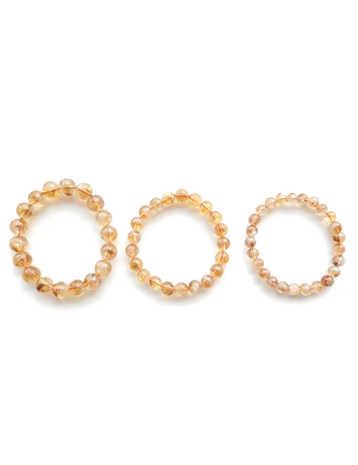 Silan's Yellow Phantom Quartz Bracelet for Women, Natural Crystal Stretch Elastic Adjustable Bracelet with Lucky Card, Gift for Her (11-12mm)