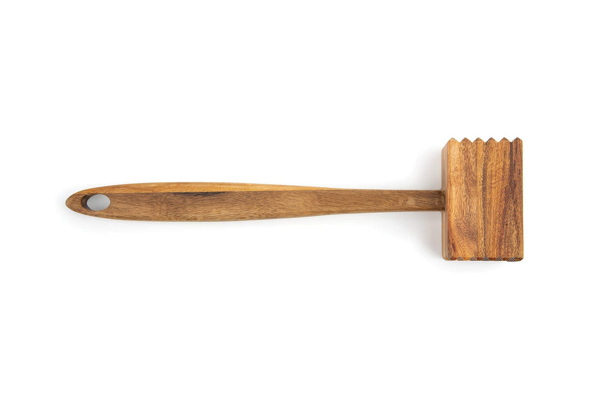 Ironwood Gourmet Acacia Wood Meat Tenderizer, 11.5-inches, Brown