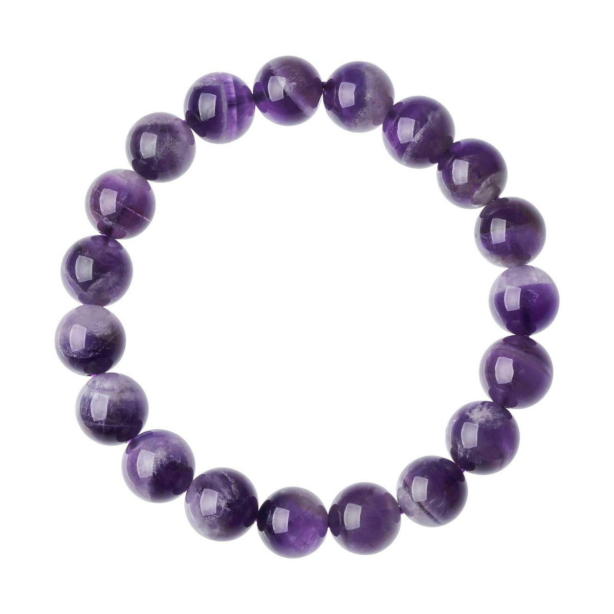 APERCEVOIR Natural Amethyst Bracelet for Women, Men - Handmade 10mm Dream Crystal Beads, Healing & Calming Energy Gemstone Jewelry, Elegant Gift for Birthday, Anniversary, or Meditation
