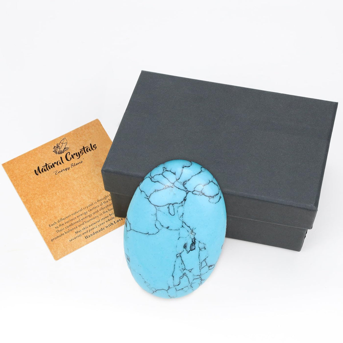 MAIBAOTA 2.4" Large Green Turquoise Crystal Stone Large Polished Palm Stone Healing Crystals 0.7" Thick Natural Reiki Gemstone Worry Stone Energy Balancing Anxiety Stress Relief Meditation 1 Pc