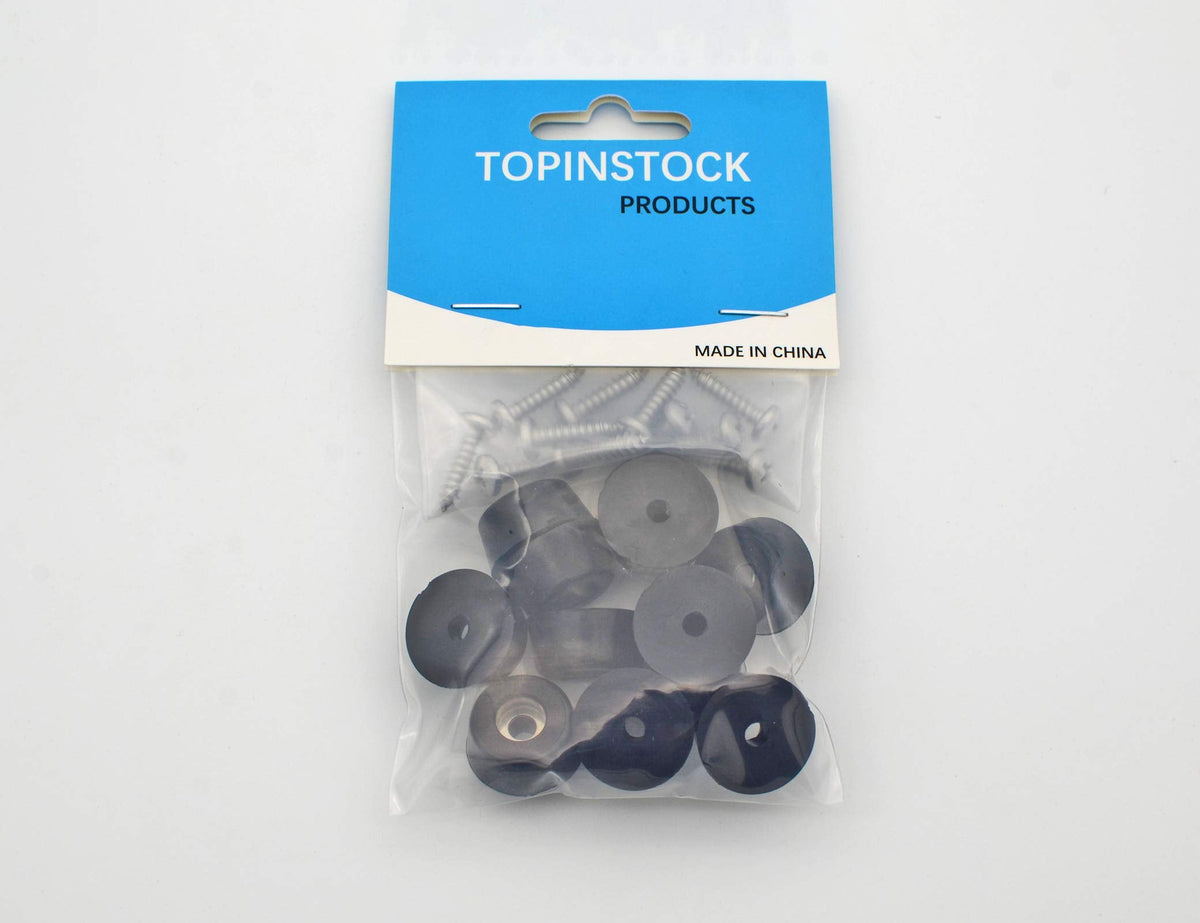 Rubber Feet for Cutting Board with Stainless Screws, 12 Pieces Non Slip Rubber Bumper Feet for Electronics 13/16" W x 3/8" H
