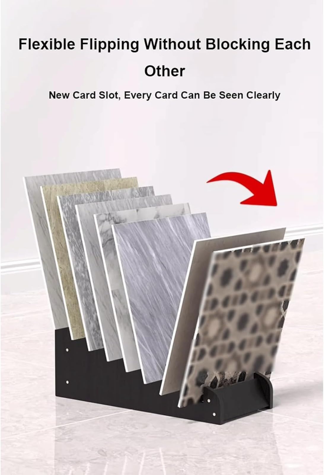 Floor Tile Sample Rack,Wooden Tile Sample Display Rack - 59x43x44.5cm Floor-Standing Organizer for Retail, Home Improvement, Multi-Slot Storage Shelf for Tiles, Samples, and Building Materia
