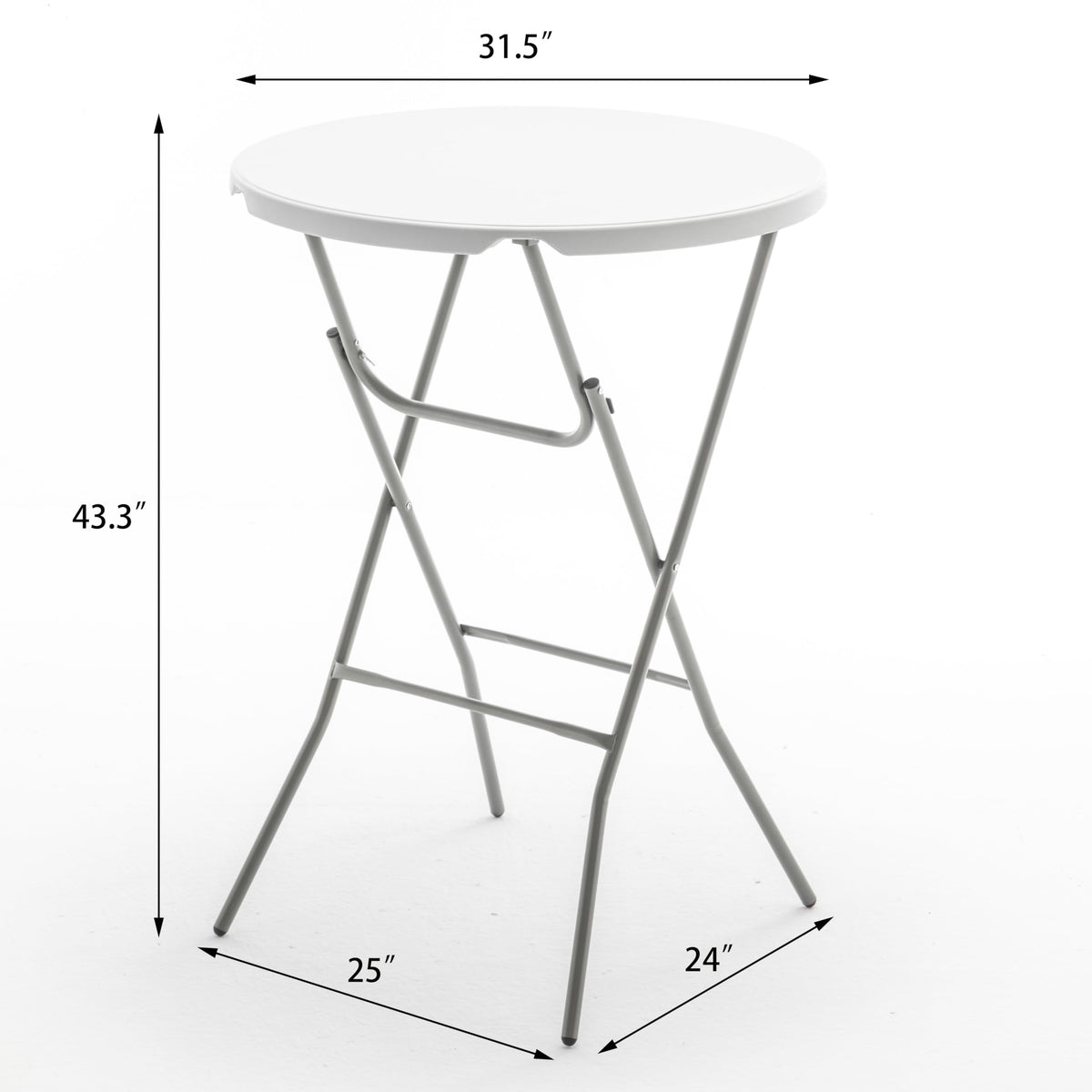 BTEXPERT White 32" Round 43" Bar Height Granite Folding Commercial Portable Banquet Card Plastic Coffee Dining Table for Wedding Party Coffee Event Home Kitchen Indoor Outdoor Set of 10