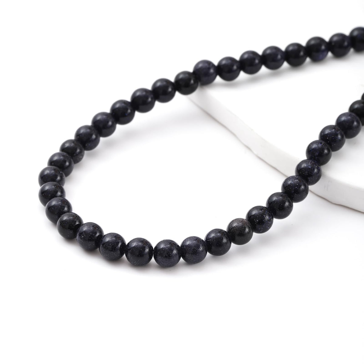 8mm 45pcs DIY Natural Blue Sandstone Stone Beads Round Healing Crystal Gemstone Loose Beads for Jewelry Making Handmade Bracelet Necklace