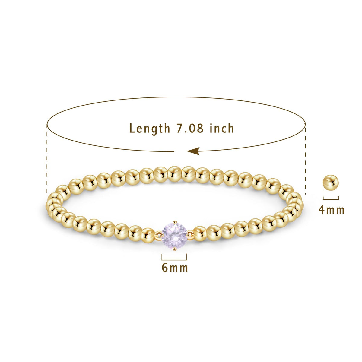 Free bird June Birthstone Bracelets for WomenTrendy Dainty 14K Gold Plated Alexandrite Bracelet Non Tarnish Stackable Friendship Bracelets Jewelry Gifts for Best Friend