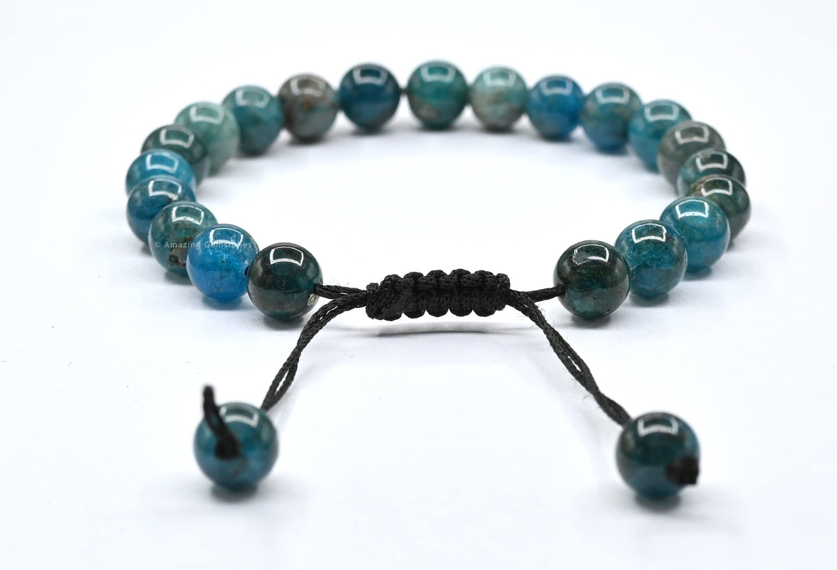 Amazing Gemstone Apatite Bracelet for Women Men's Gifts - Protection Healing Crystal Bracelet - 8mm Gemstone Beaded Adjustable Bracelet Pulseras Para Hombres Mujer Stocking Stuffers
