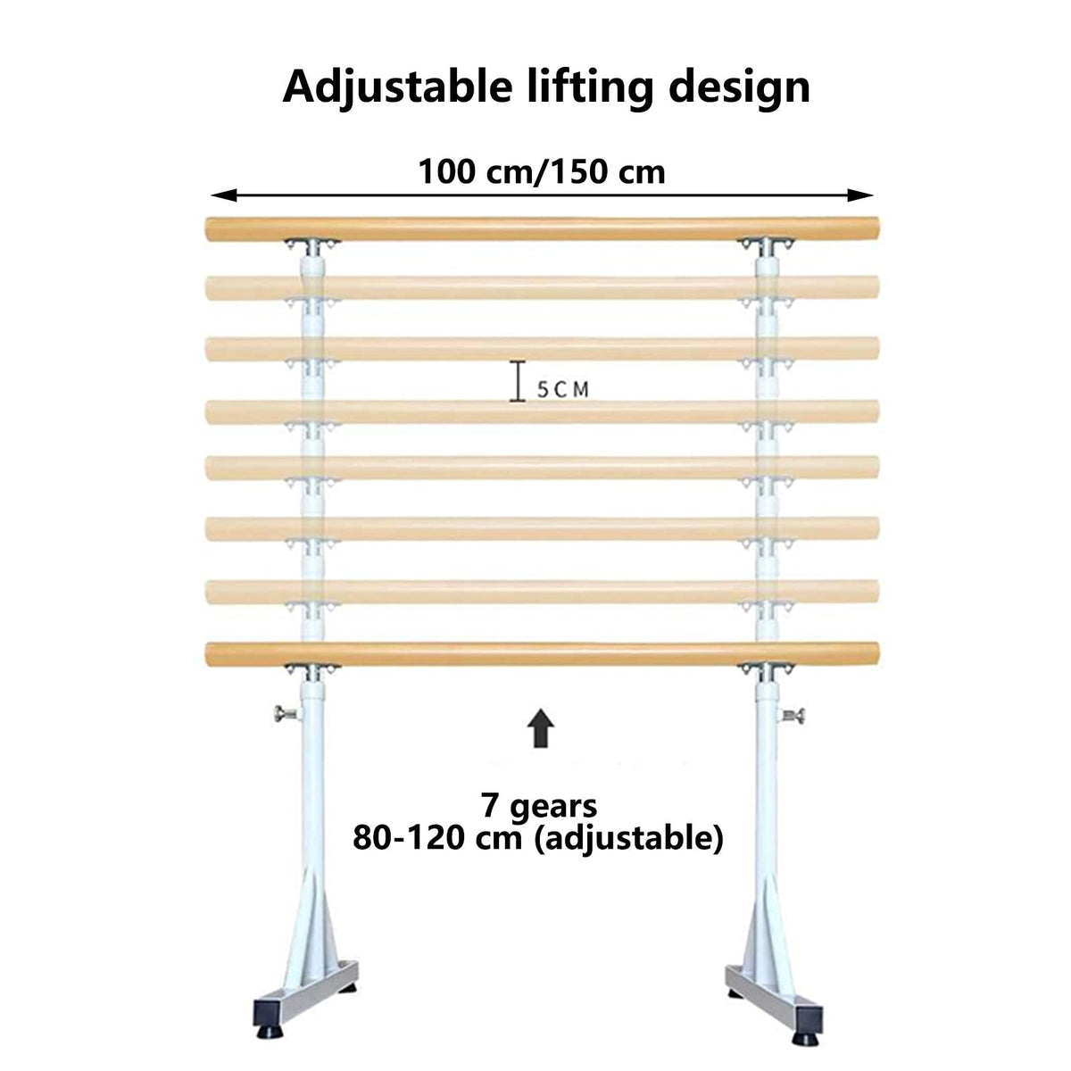 DUHTFCY Portable Dance Pole, Home Mobile Barre Equipment with Non-Slip Foot, Free Standing Adjustable Ballet Barre for Stretch,