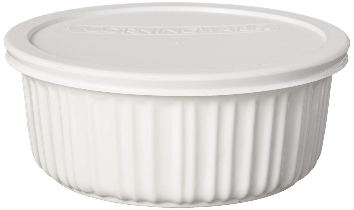 CorningWare French White 7-Pc Ceramic Bakeware Set with Lids Chip and Crack Resistant Stoneware Baking Dish, Microwave, Dishwasher, Oven, Freezer and Fridge Safe