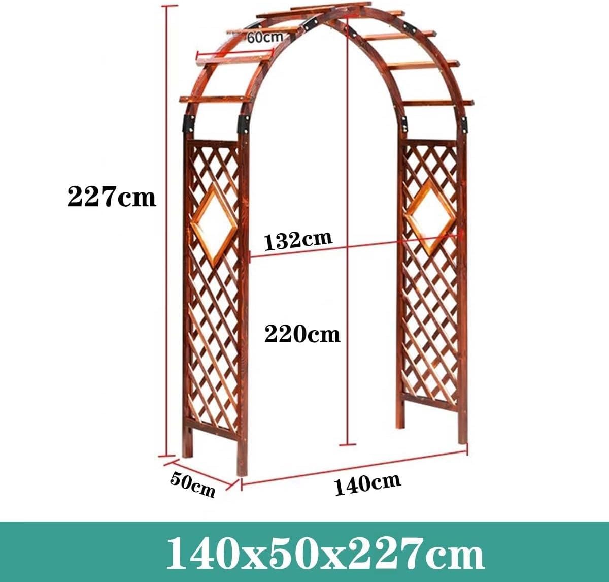 White Wooden Garden Arbor Rose Archway Trellis for Climbing Plants Heavy Duty Weatherproof Wedding Arch Easy Assembly 160cm/63inch Height (White 140cm/55.1inch)