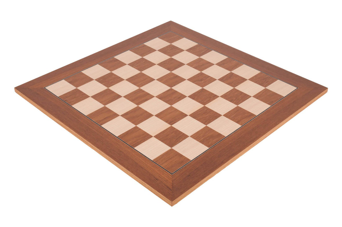 The House of Staunton Standard Traditional Chess Board - 2.25" (Teak & Bird's Eye Maple - Satin Finish)