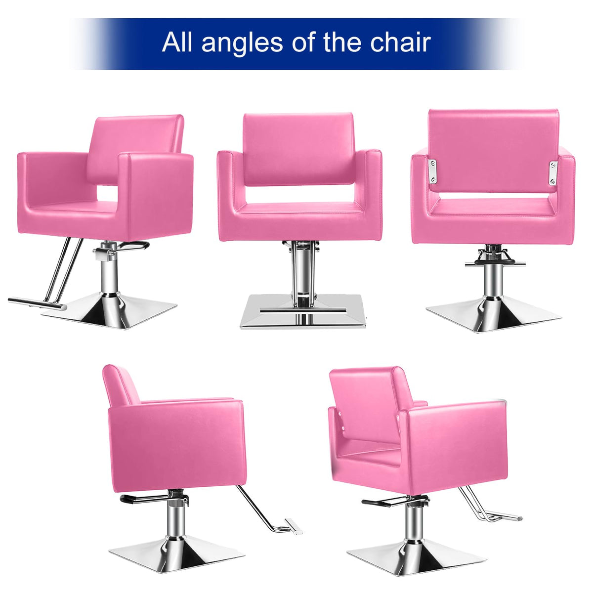 Hairdresser Barber Salon Chair,Capacity 330 Lbs - with Heavy Duty Hydraulic Pump, 360° Swivel Adjustable Spa Beauty Equipment, Hair Stylist Women Man for Barbershop,Home Hairdresser Hydraulic (Pink)