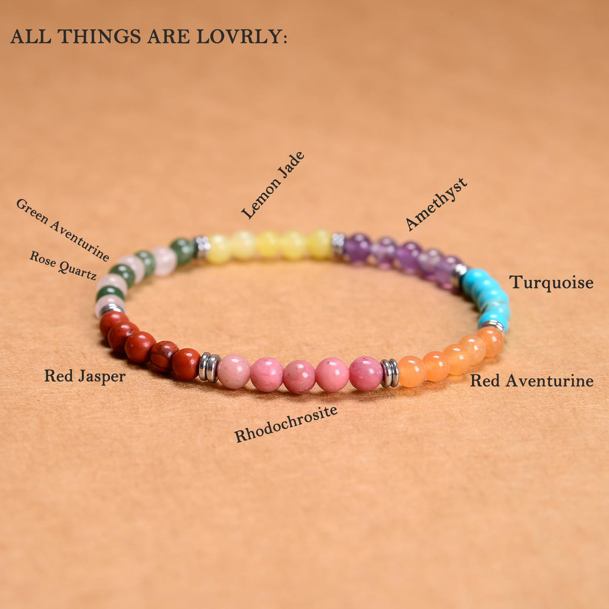 CHCCOYE 6mm Natural Healing Gemstone Bracelet Handmade Yoga Stretch Elastic Bracelet Stress Relief Crystal Jewelry for Men and Women (6mm All things cute)