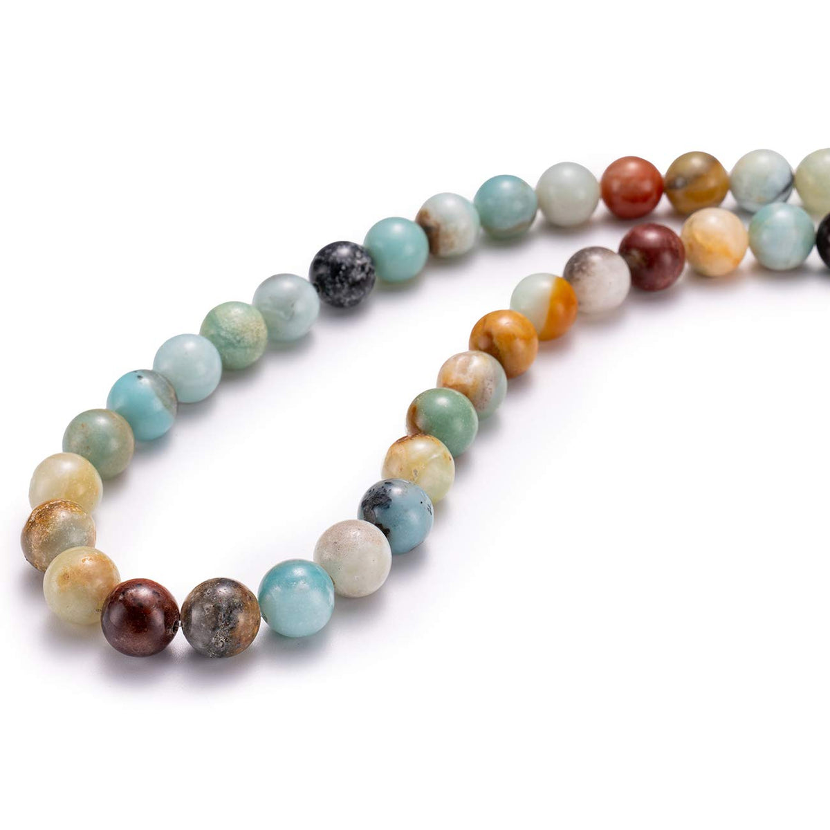 BEADIA Natural Amazonite Jade Stone Round Loose Semi Gemstone Beads for Jewelry Making 10MM 38PCS