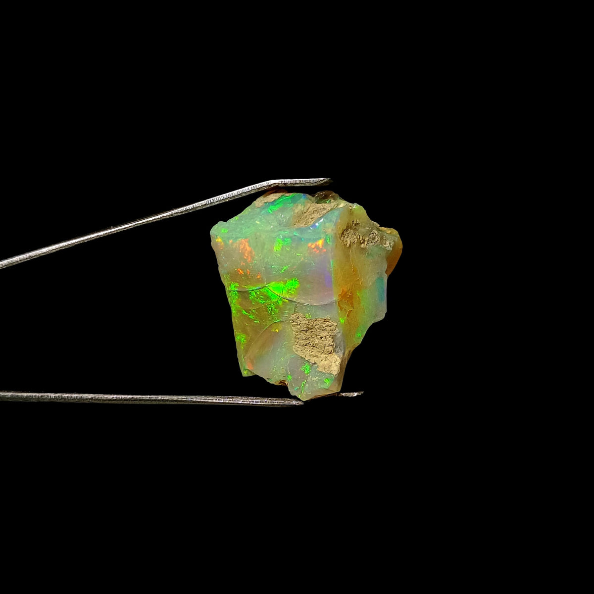 Aemmbriluxe™ 11.78 Cts Natural Ethiopian Welo Opal Rough Stone Single Piece, October Birthstone, Raw Fire Crystals Rock, Play of Colors, Jewelry Making Gemstones, Handpicked, Ultra Fire Striking Opal