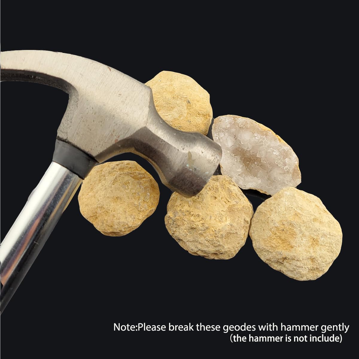 3-5Pcs Mini Geodes 0.8''-1.2''Natural Raw Crystals Rough Stones Rocks for Tumbling Polishing Cabbing Gemstones Crystals and Healing Stones for Wicca Reiki,Fountian Rocks for Decorations (Geodes)