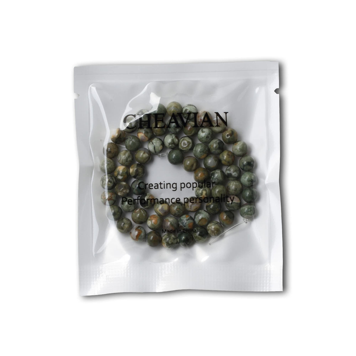 CHEAVIAN 60PCS 6mm Natural Aust Rhyolite Stone Gemstone Round Loose Beads for Jewelry Making 1 Strand 15"