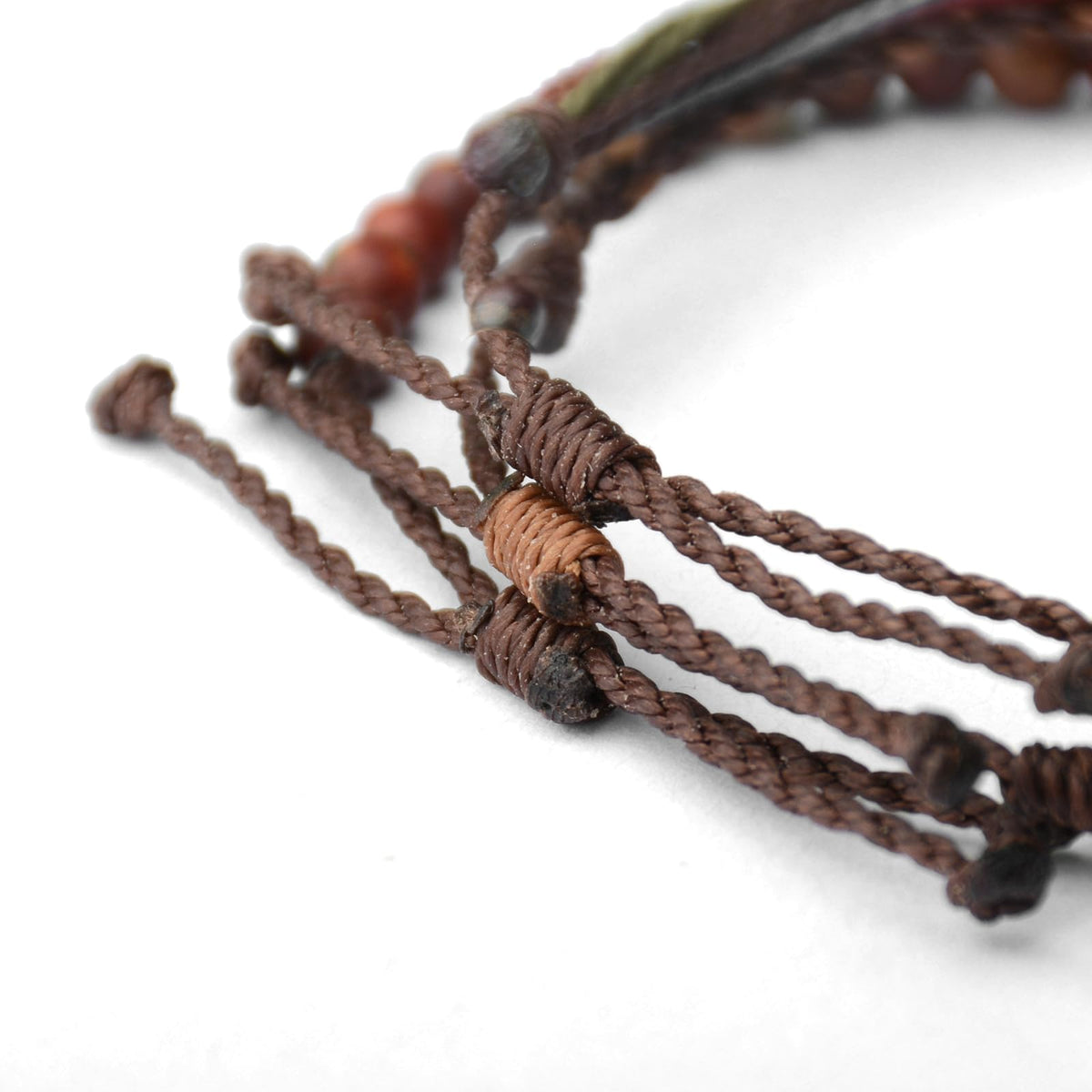 Handmade Natural Stone Beaded Healing Bracelet Gift for Men Adjustable Rope String Bracelet (Red Picasso, Adjustable)
