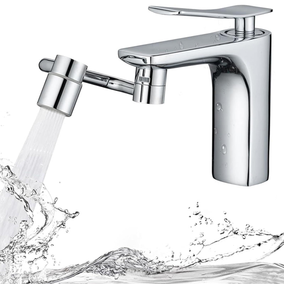 1440° Rotatable Faucet Aerator Extension, 2 Modes Universal Sink Faucet for Splash Reduction, 1080° Rotating Multifunctional U shaped faucet extender for Bathroom Sink Kitchen
