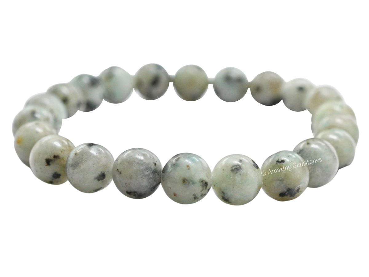 Amazing Gemstone Crystal Bracelet for Women Men's Gifts - Protection Healing Crystal Bracelet - 8mm Gemstone Beaded Stretchable Bracelet Pulseras Para Hombres Mujer Stocking Stuffers Mothers Day Gift (Kiwi Jasper)