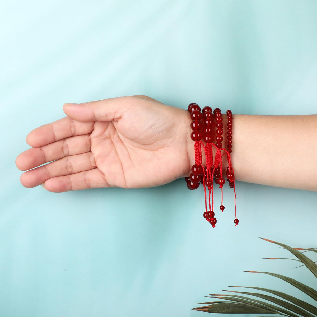 AD Beads 4mm Carnelian Bracelet - Stone of Life Enjoyment - Handmade Natural Stone Crystal Bracelet with Adjustable Macrame String - Yoga Healing Power Energy Gifts for Men and Women
