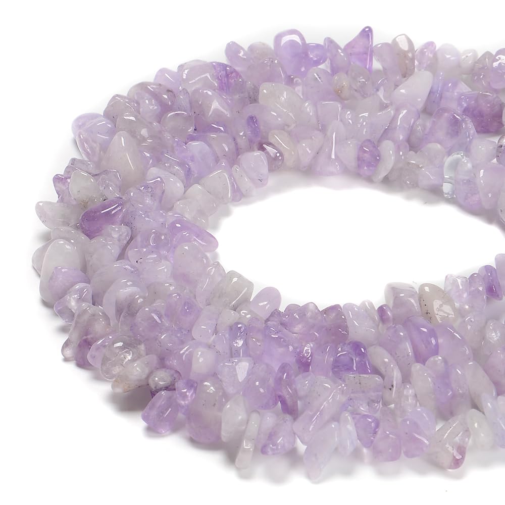 PLTbeads 7-8mm Natural Purple Jade Crystal Gemstone Chips Beads Healing Crystals Waist Bracelets Necklace Kit Irregular Stone DIY Crafts Design Jewelry Making