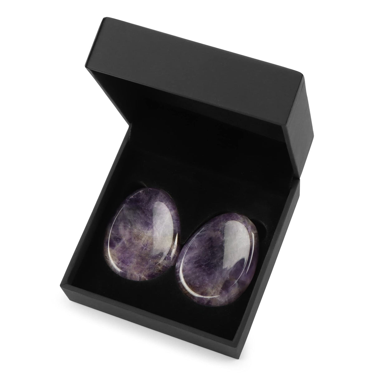 Artistone Amethyst Crystal Thumb Worry Stones Hand Carved Palm Stones Crystal Chakra Worry Stone for Anxiety, Meditation Reiki, Water Drop Shaped (Pack of 2)