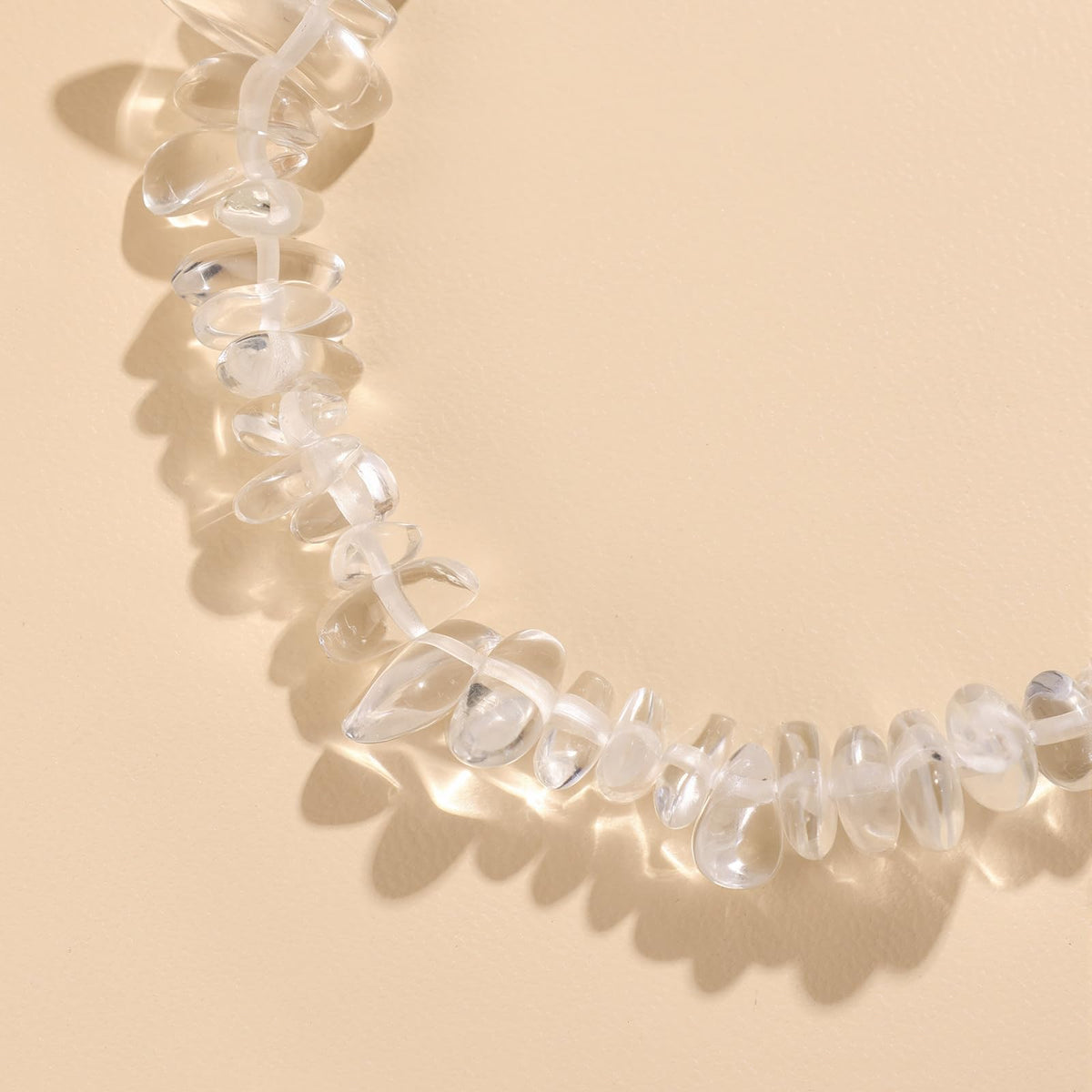GolbalJew Natural Gemstone Beads Bracelets Healing Crystal Stone Beaded Bracelet for Women Men Handmade Spiritual Jewelry Gifts, 5-8mm Clear Quartz Chips Beads
