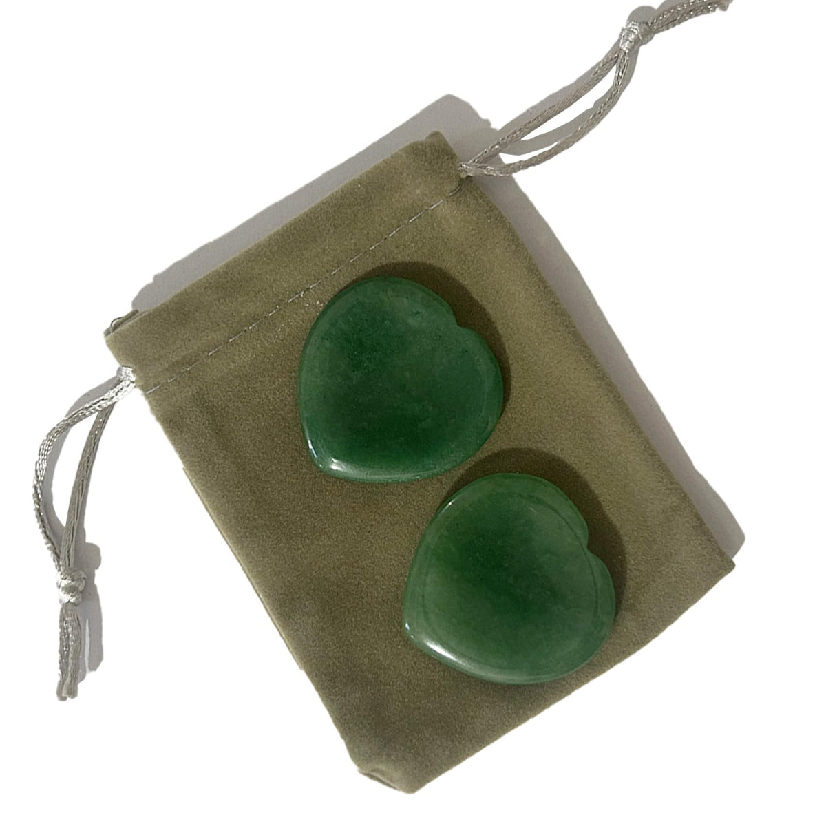 2 Pcs Thumb Worry Stone for Anxiety,Green Aventurine Crystals Healing Stones,Heart Shape Chakra Worry Stone,Anxiety Stress Relief Meditation Crystal