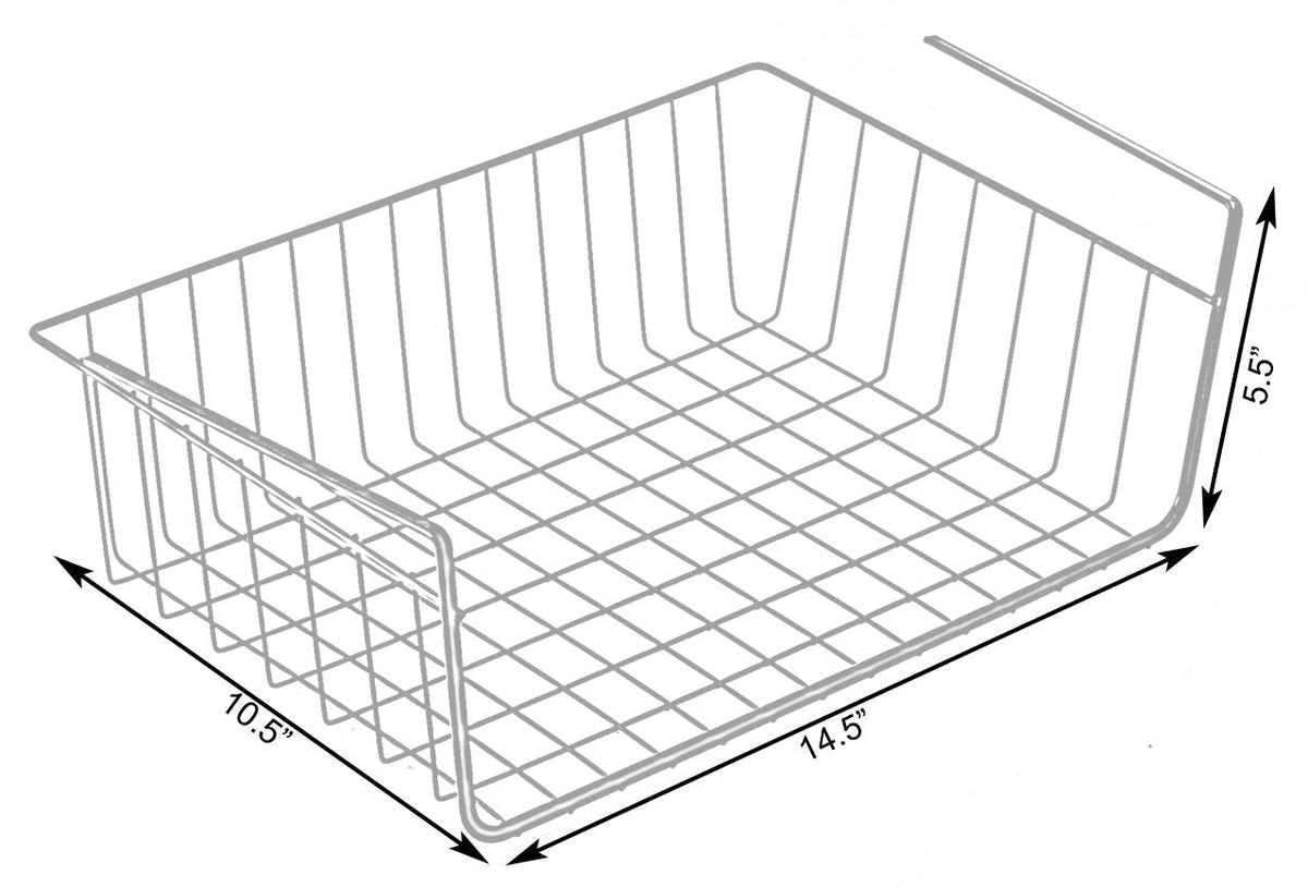 Hanging Under Shelf Metal Storage Basket, Set of 2