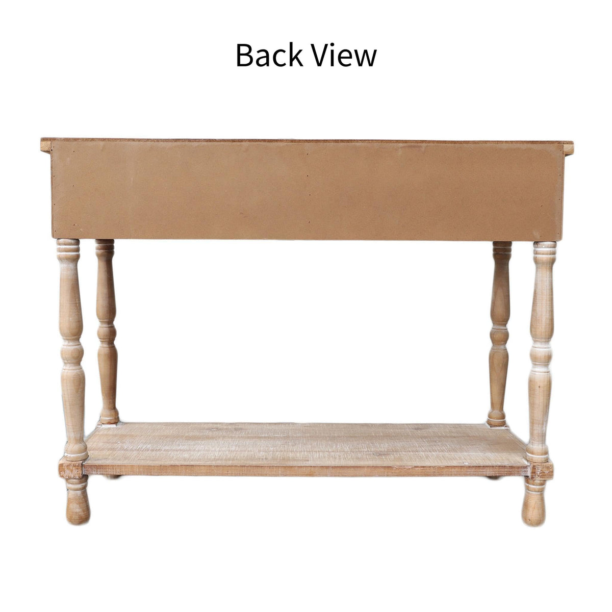 PARISLOFT Vintage Wood End Table with 2 Drawers and 1 Bottom Shelf,Rustic Console Table Storage, Accent Entryway Table Furniture,Antique Brown,42āWx32āH