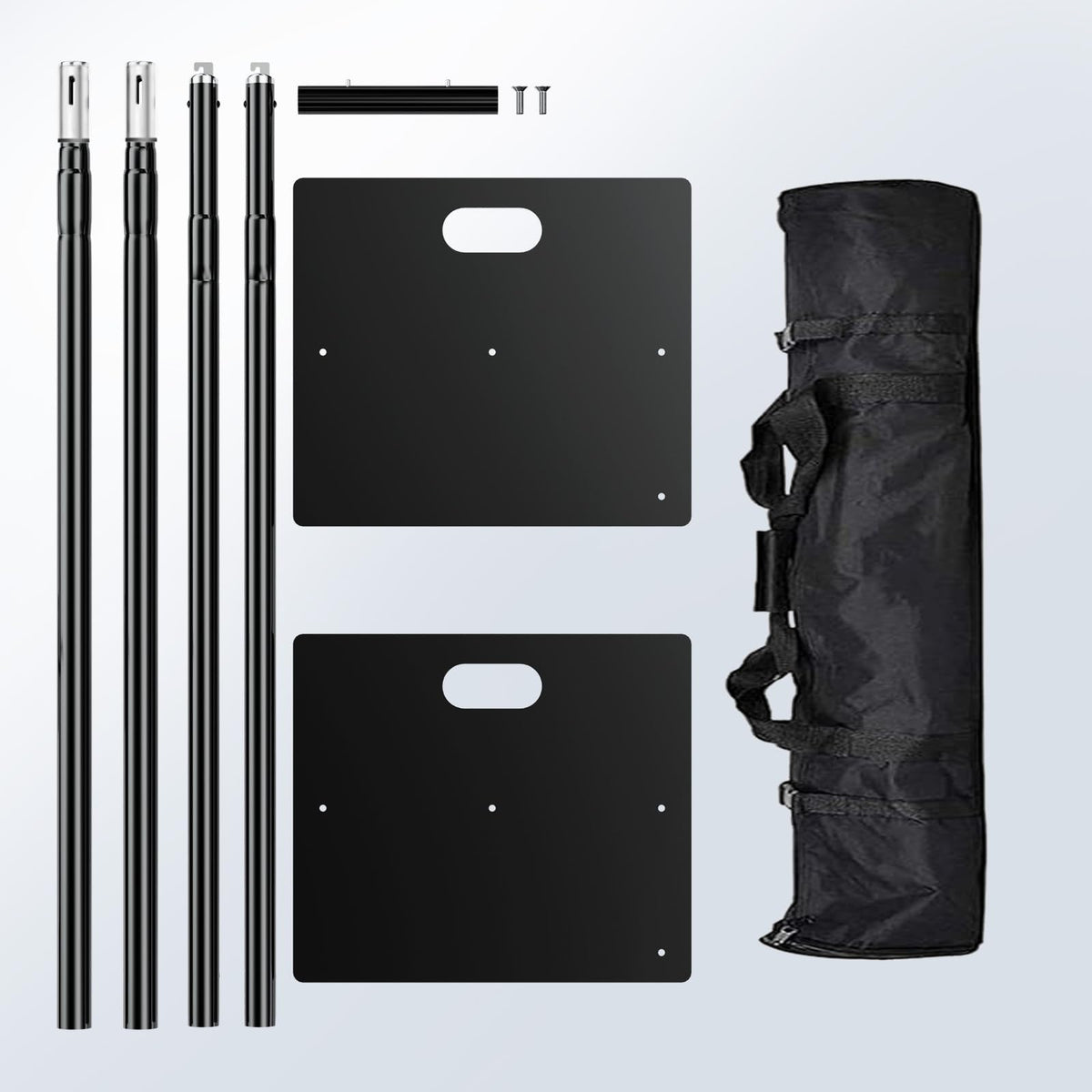 Kinchoix Pipe and Drape Backdrop Stand 8ftx10ft Adjustable Background Support System Heavy Duty Background Stand for Wedding Banquet Decorations Black