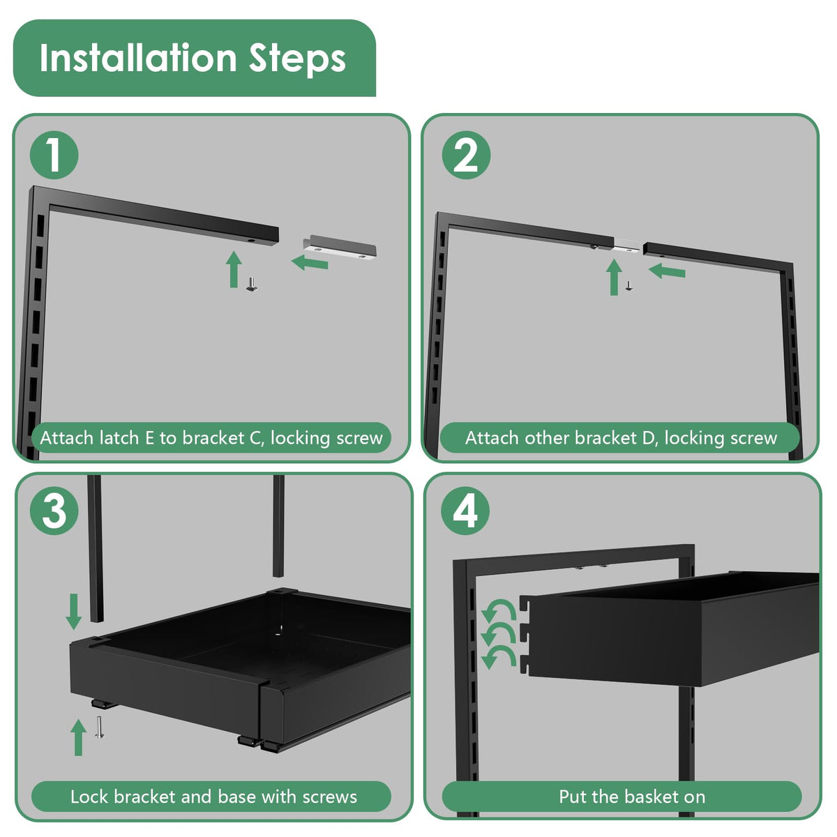 REALINN Expandable Under Sink Organizers and Storage, 2 Tier Under Cabinet Organizer, Heights Adjustable Pull Out Rack for Kitchen Bathroom Laundry, Black, 2 Pack