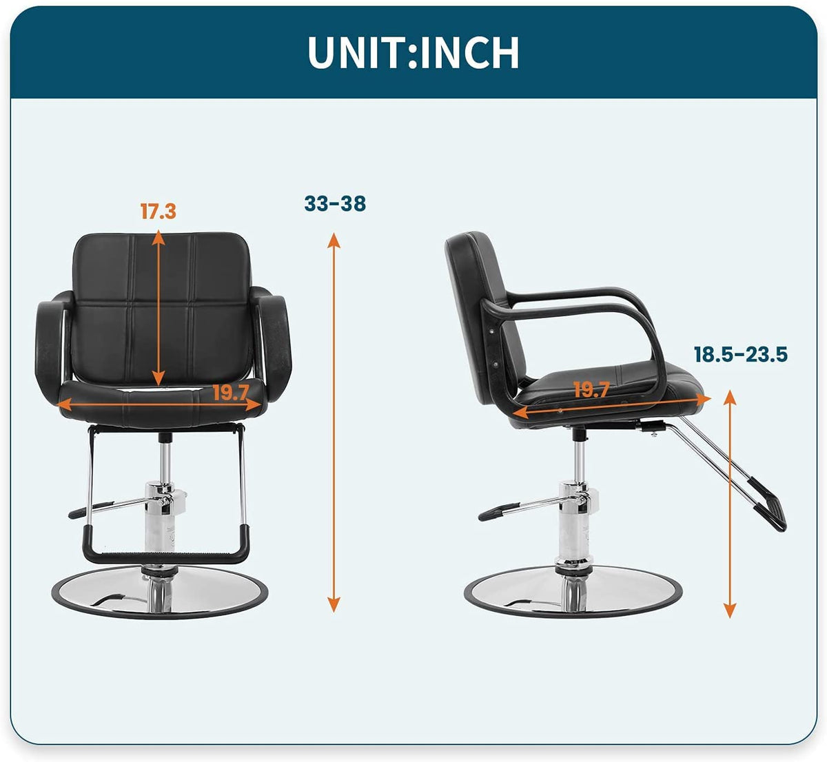 Sentiment Salon Chair Reclining Barber Chair 360 Degrees Rolling Swivel Barber Chair Hair Salon Chair Salon Barber Hydraulic Hairdresser Styling Chairs Chair for Men and Women Hair Stylists(Black)