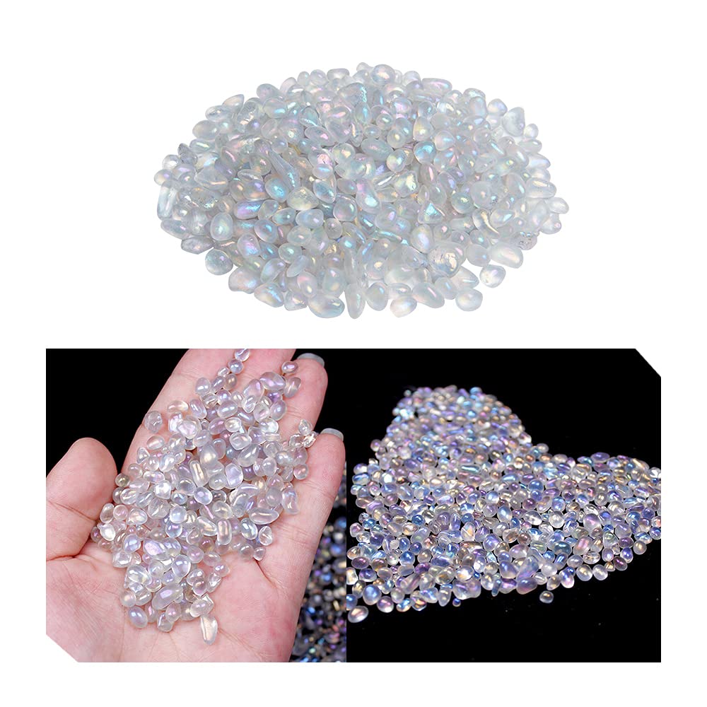 Acxico 1Pcs 100g Tumbled Bulk Beautiful White Moonstone Stone Crystal Reiki Healing