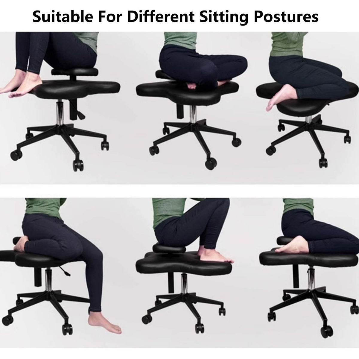 Cross Kneeling Meditation Chair,Ergonomic Cross Legged Chair Cross Legged Office Chair Adjustable Kneeling Chair with Brake Wheels and Cushion - Ergonomic Cross Legged Posture Chair for Desk