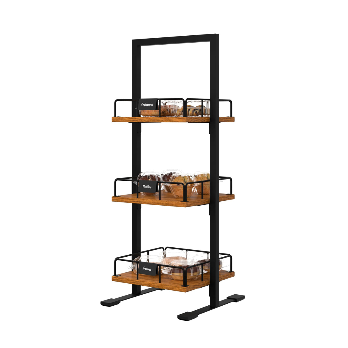 KoolMore 12 in. 3-Tier Wooden Bakery, Supermarket & Cafe Display Case