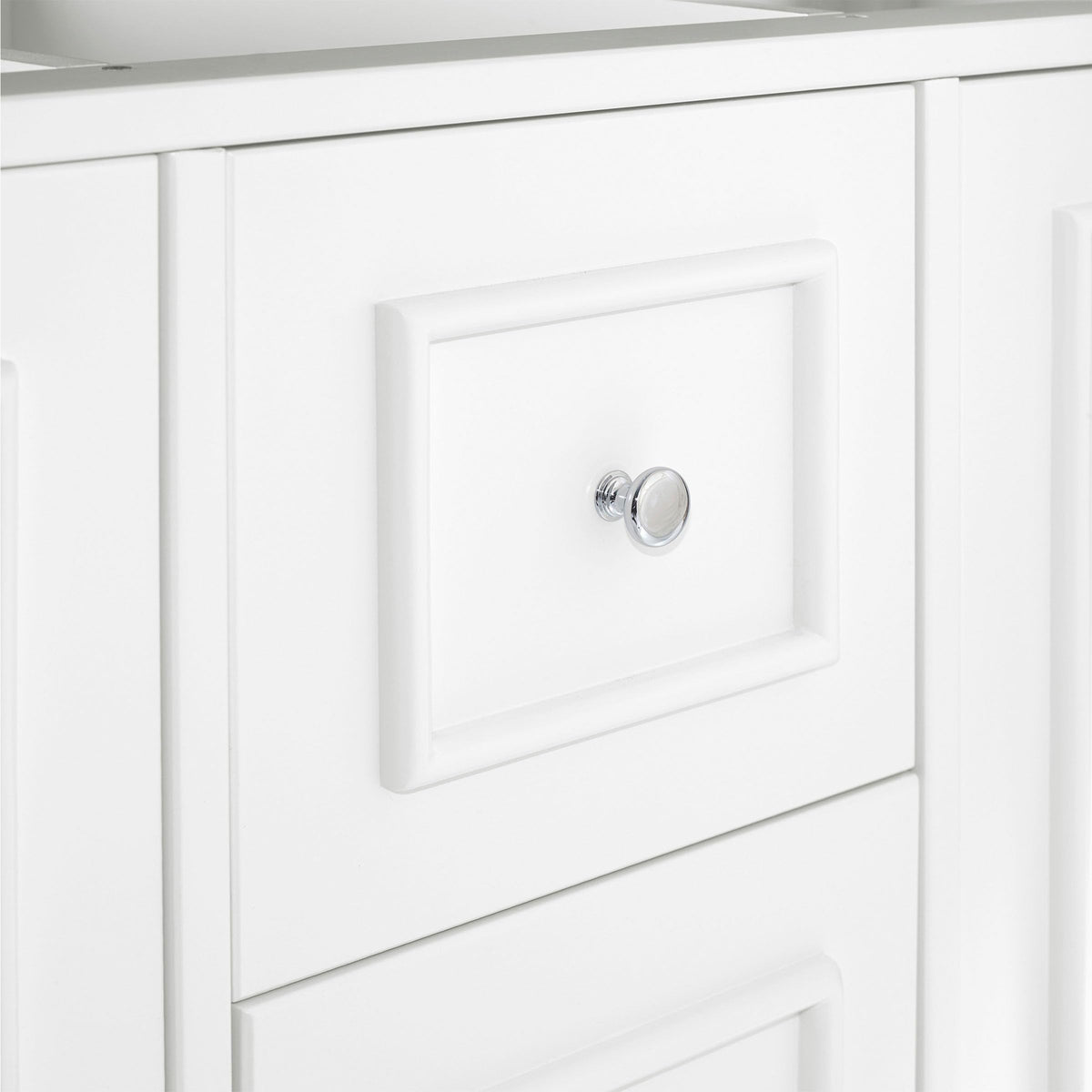 Alaterre Furniture Williamsburg 60 Inch Double Sink Bathroom Vanity - Freestanding Cabinet Without Top - Large Soft-Close Wood Vanity (White)