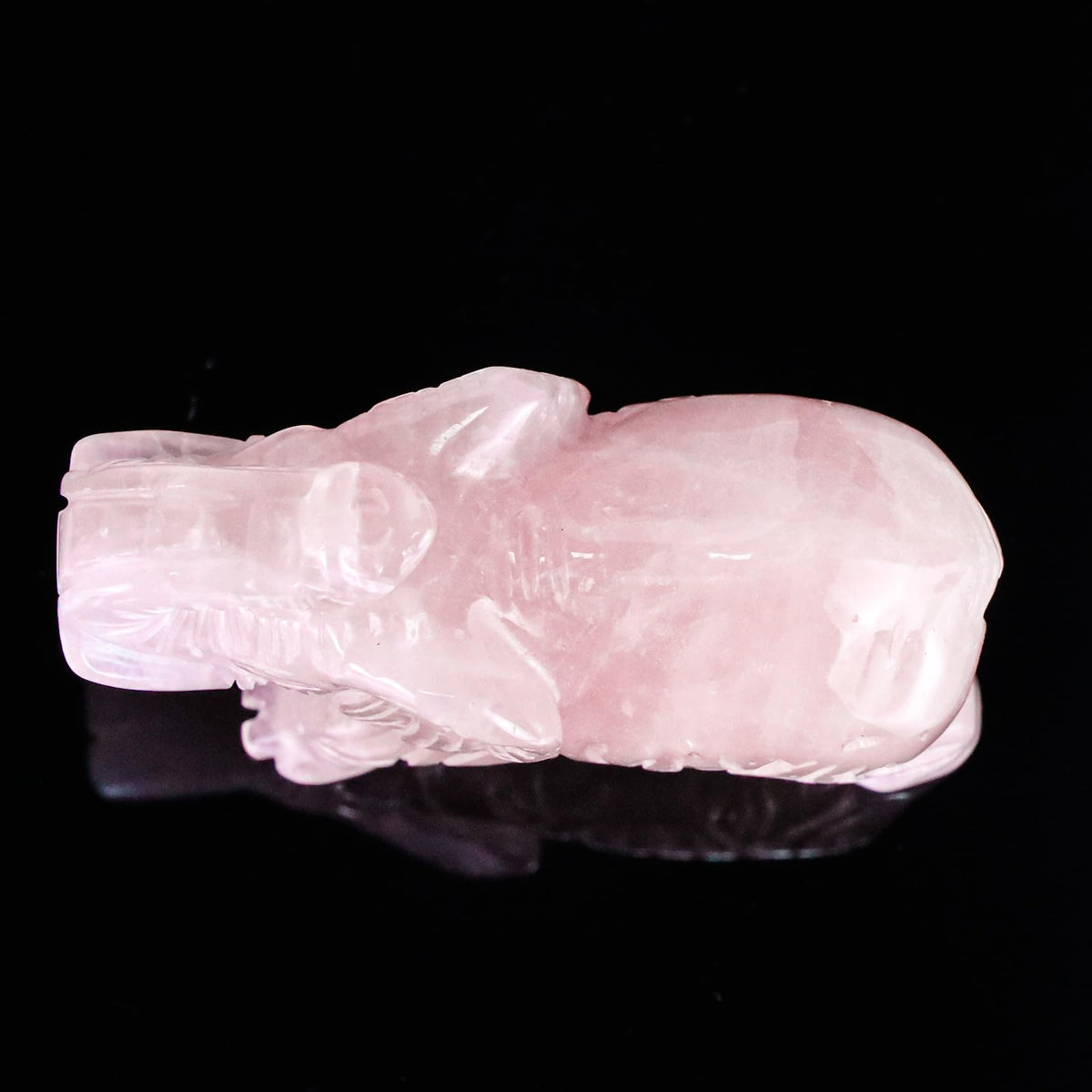 Hxswkk 2.5in Hand Carved Rose Quartz Crystal Elephant Statue - Healing Craft Home Office Decor & Gifts
