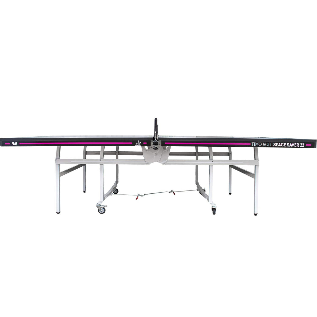 Butterfly Timo Boll Space Saver 22 Special Edition Ping Pong Table | Indoor Rollaway Game Table | ITTF Approved Table Tennis Table | Tournament, Club, Home | Pro Net Included | Compact Storage | Gray