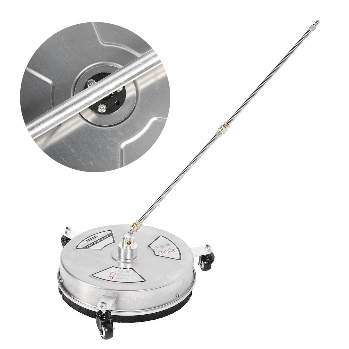 TRELVEX 4000PSI Maximum Pressure, 15 Inch Stainless Steel Surface Cleaner Driveway Power Washer Attachment, Portable Design, Powerful for Various Surfaces