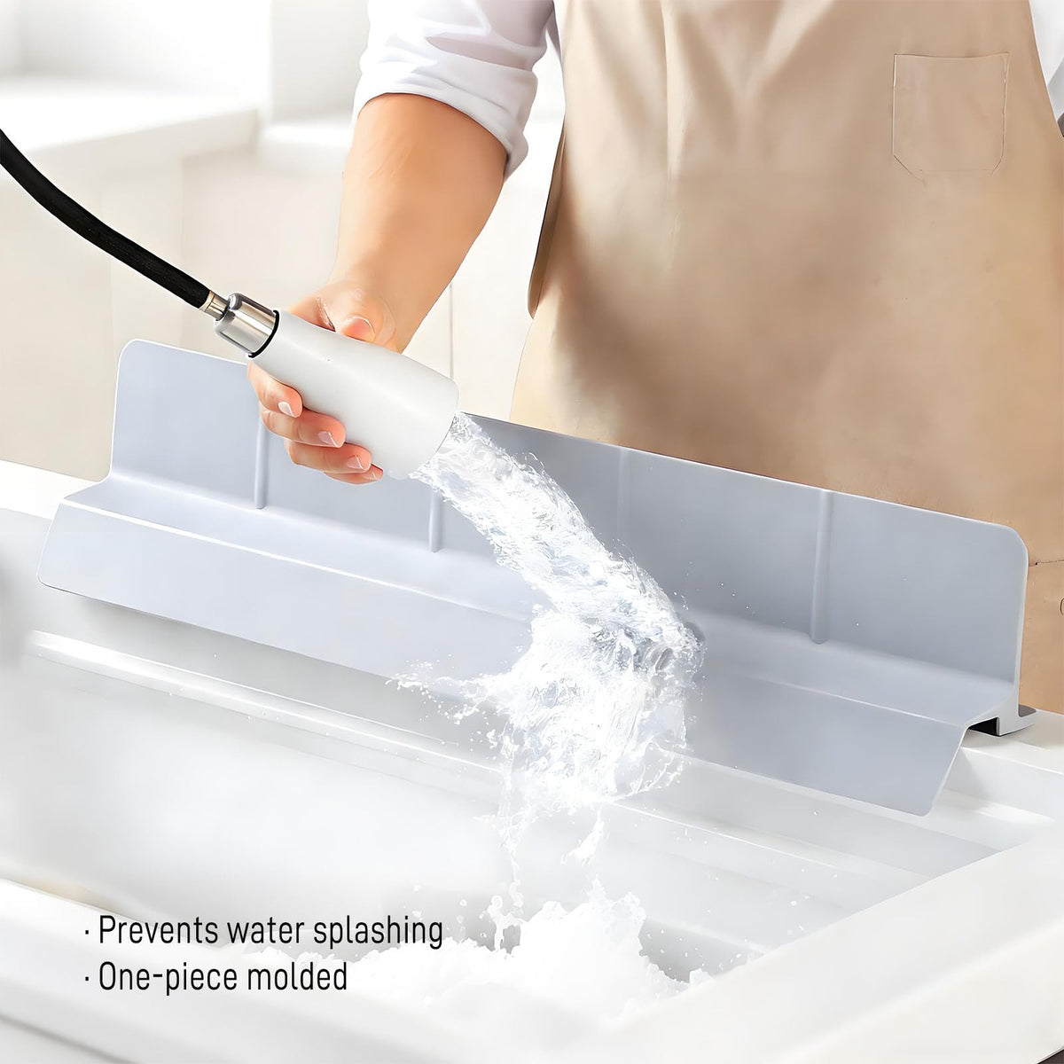 23-inch Silicone Sink Splash Guard - Strong Suction Water Barrier for RV Sinks, Pet Bathing,and Small Kitchens - Self-Draining Design, Dishwasher-Safe