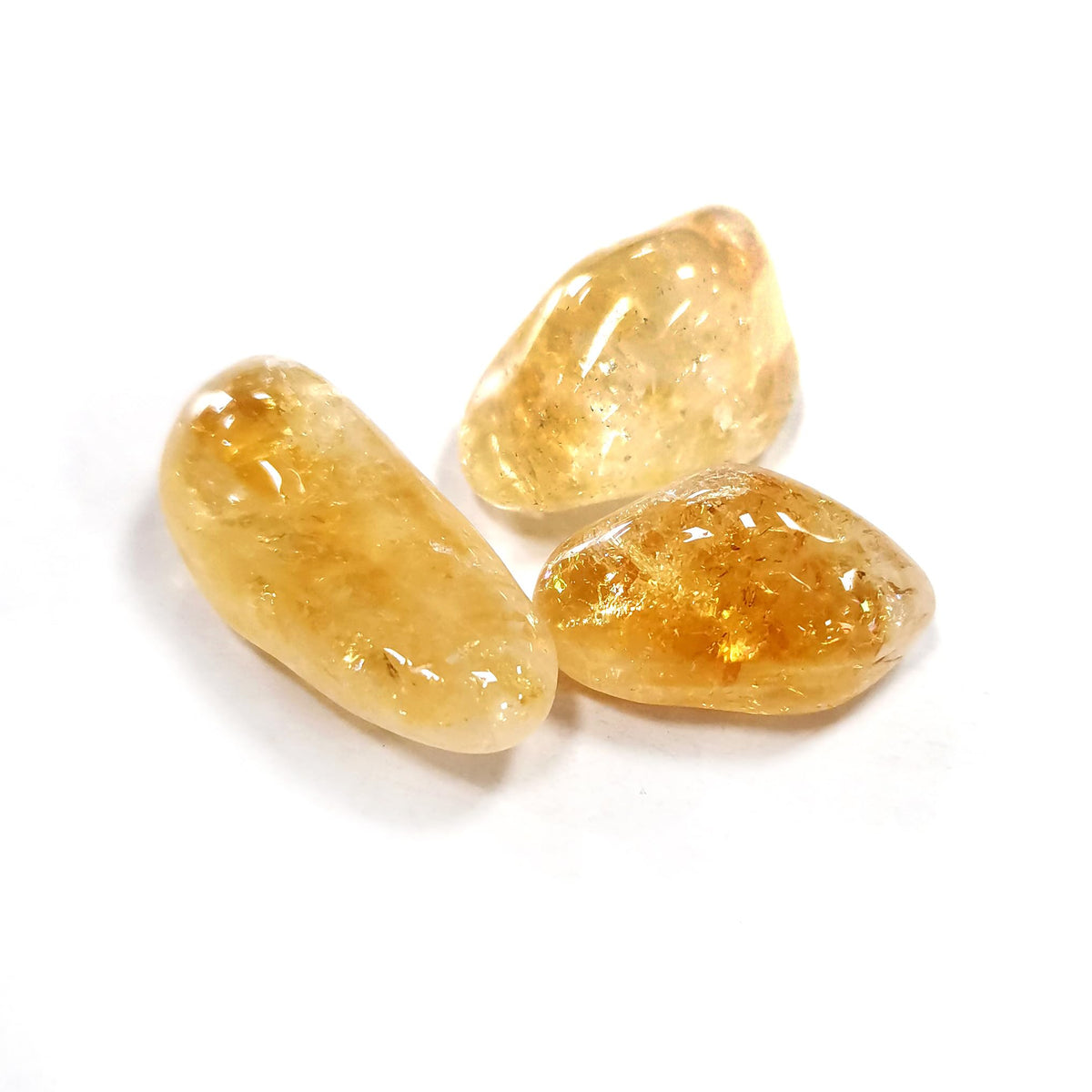 1 X Set of 3 Citrine Stones Gemstones Crystals