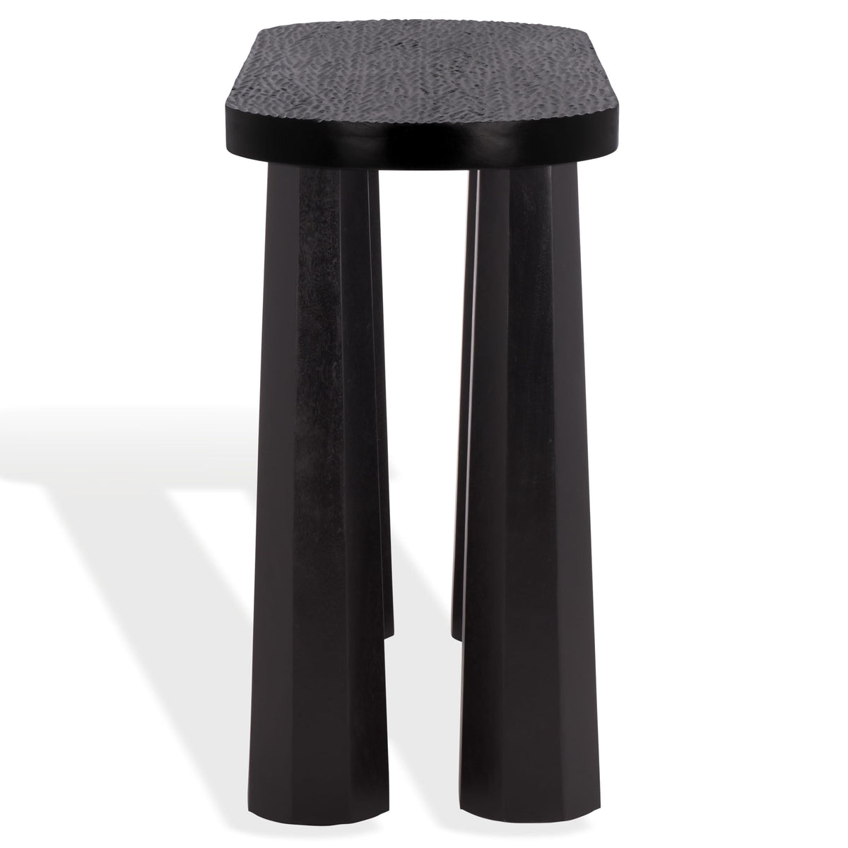 SAFAVIEH Couture Collection - Petraclara Black Solid Wood Console Table, Sculptural Oval Design, Modern Accent (SFV5791A)