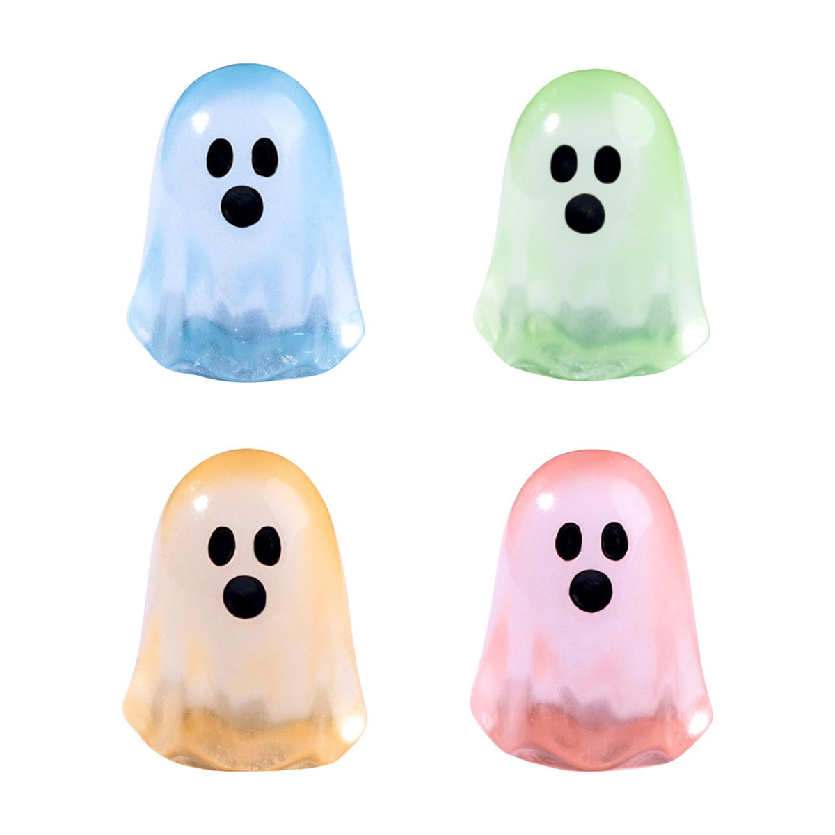 zmzdp 100pcs Halloween Mini Ghosts Figures, Luminous Mini Resin Ghost Figurines, to Hide Glow in The Dark Tiny Ghost Figures for Halloween Party Favors, Plant Pot Landscape, Fairy Garden Party Decor