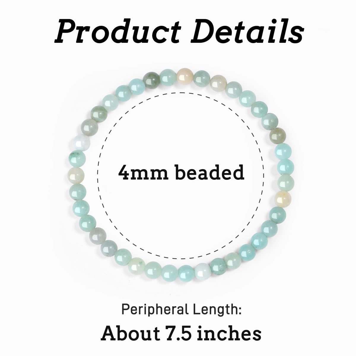 MAIBAOTA Amazonite Bracelet for Women, 4 mm Natural Stone Bracelets